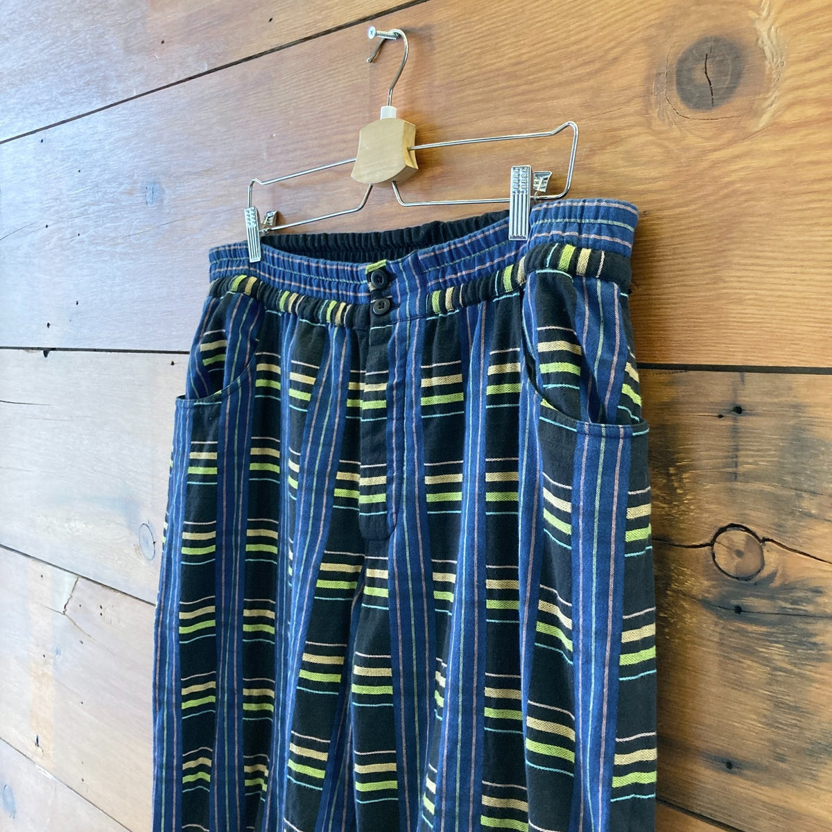 Ace & Jig Black Blue Plaid Woven Fabric Pants - Size XL - 1103ES