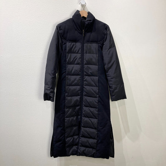 Via Spiga Black Long Zip Up & Side Zip Down Fill Puffer Coat - Size XS - 0209SB