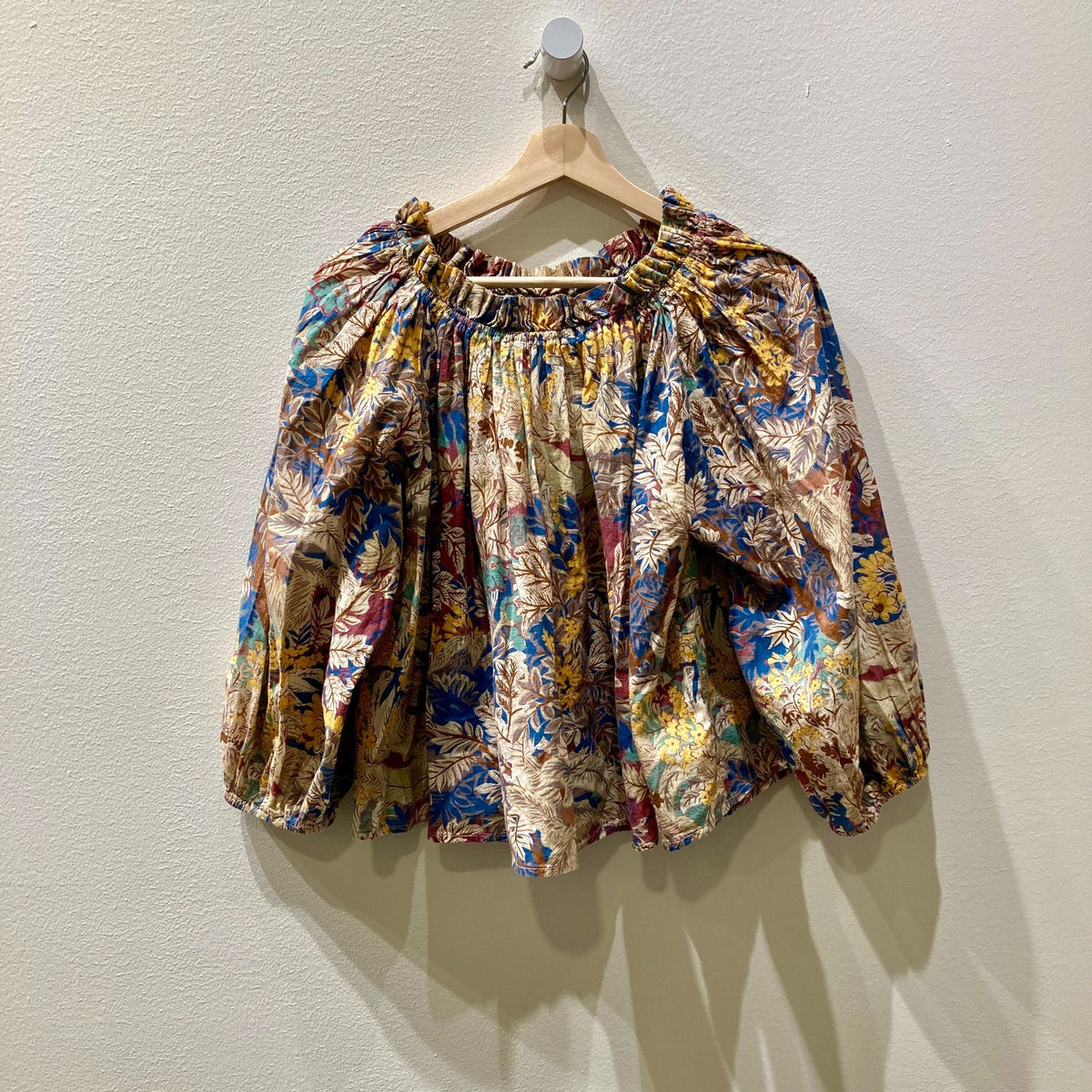 The Great Leaf Print Off-The-Shoulder Prim Top - Size 1 / S - 0715ES