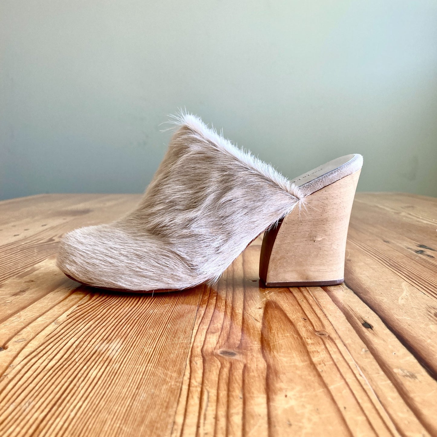 Rachel Comey $450 Pony Hair Wooden Heel Bose Clogs Shoes Slides - Sz 7 - 1125EA