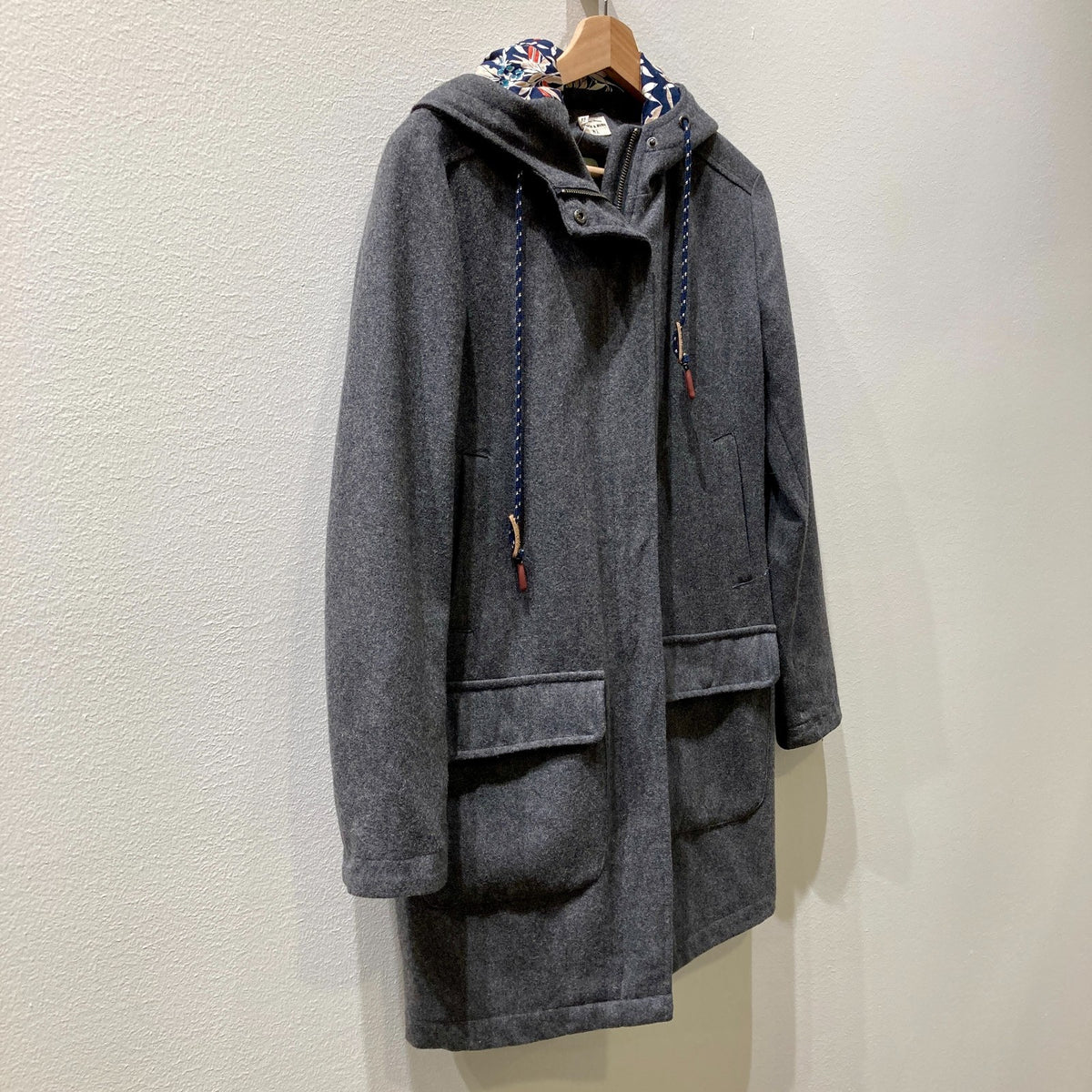 Bridge & Burn Local Designer Gray Wool Hooded Zip Up Lined Coat - Sz S - 0224TP