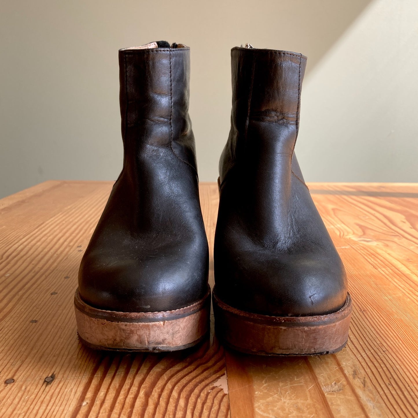 Calou Black Leather Stockholm Wooden Clogs Boots - Size 39 / 8.5-9 - 1027SW