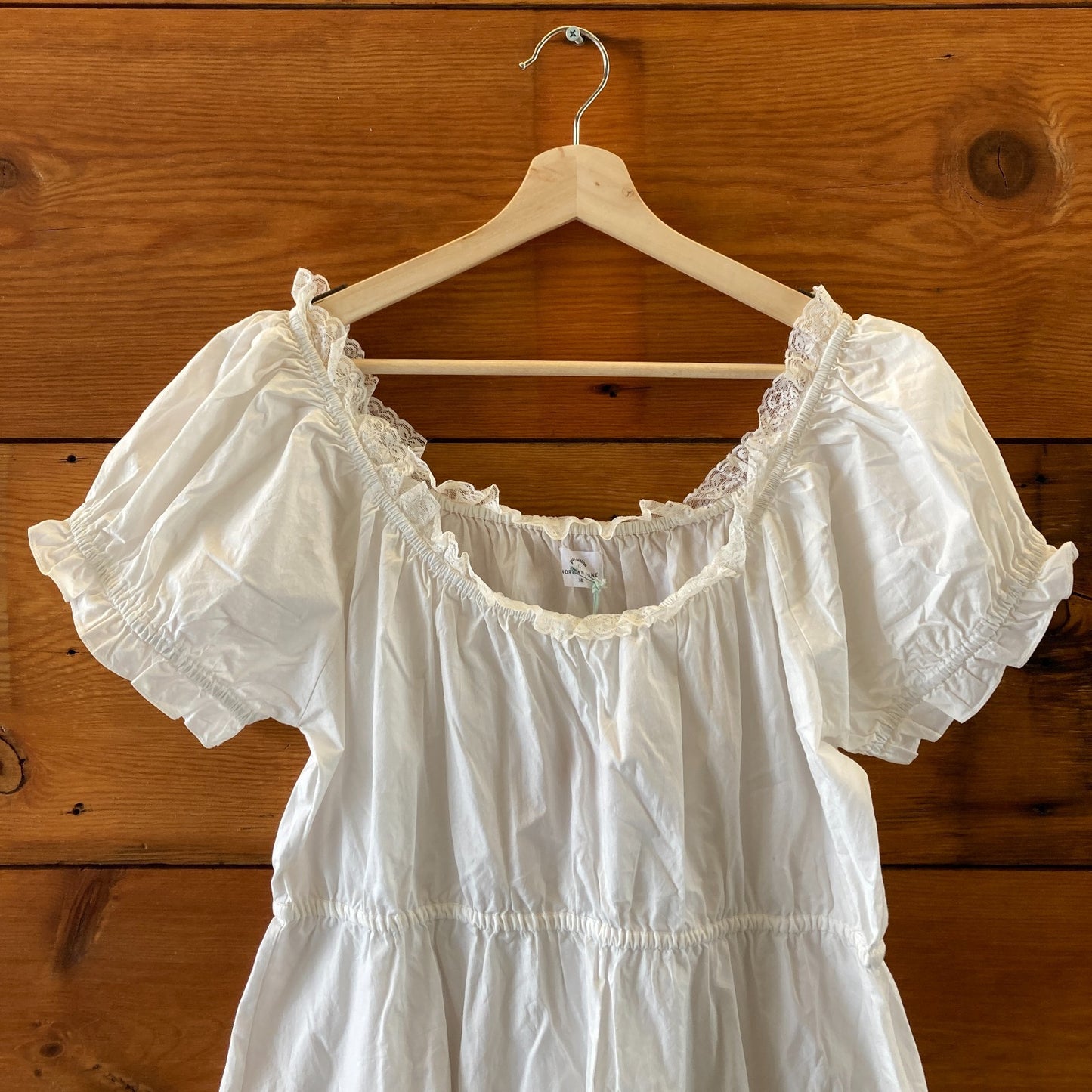 XL - Morgan Lane Chalk White NEW $128 Pure Cotton Ava Mini Dress 0416JW