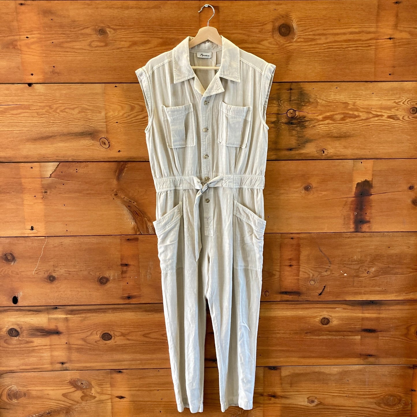 Rowan Bone Lincoln Muscle Tank Jumpsuit - Size M - 1022SW