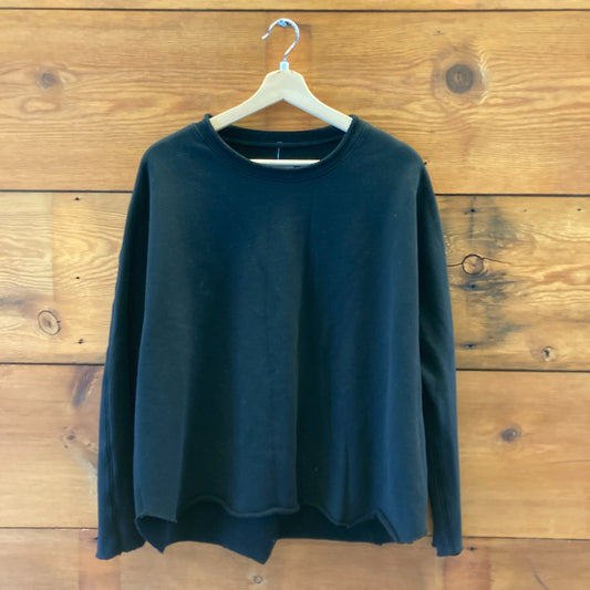 Frank & Eileen $218 Black Tee Lab Raw Hem Capelet Sweatshirt - One Size - 4427SC