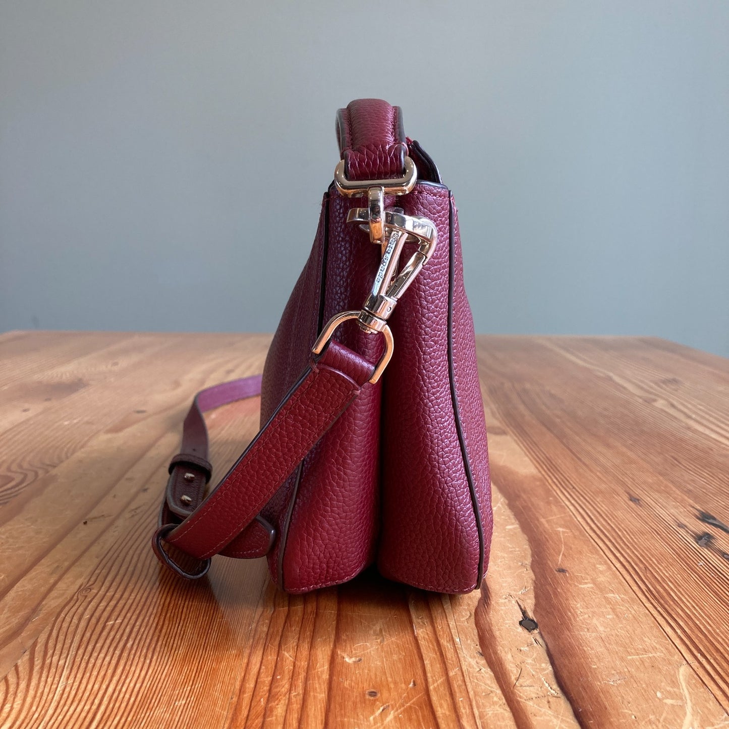 Kate Spade New York Burgundy Pebbled Leather Crossbody Crush Bag - 0311AY
