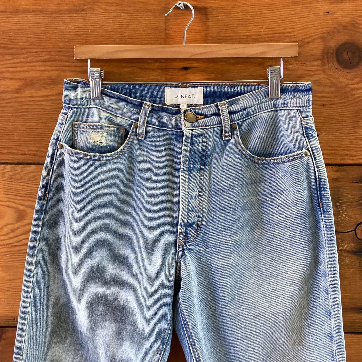 The Great. The Wayne Button Fly Kentucky Wash Straight Jeans - Size 27 - 1103ES