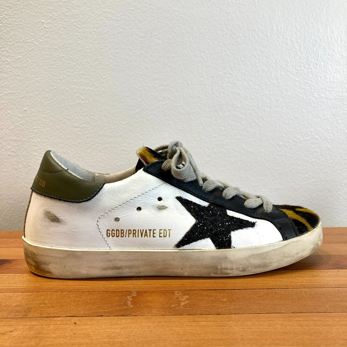 Golden Goose $580 White Super Star Leopard Glitter Sneakers - Sz 35/ 5 - 0209SB