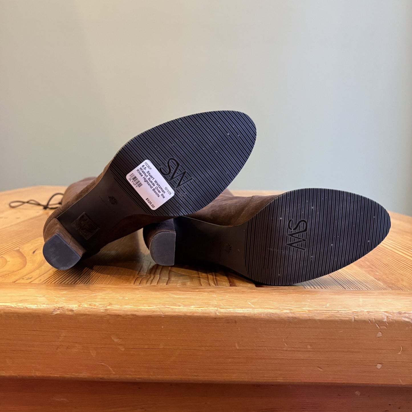 6.5- Stuart Weitzman Walnut Suede Over the Knee Highland Boots NEW w/ Box 1122KP