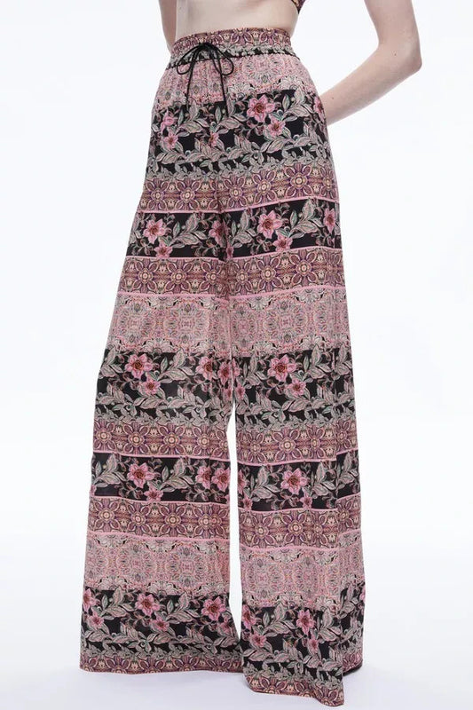 Alice + Olivia Canopy Tile NEW Kenley Palazzo Wide Leg Pants - Size M - 1011SC