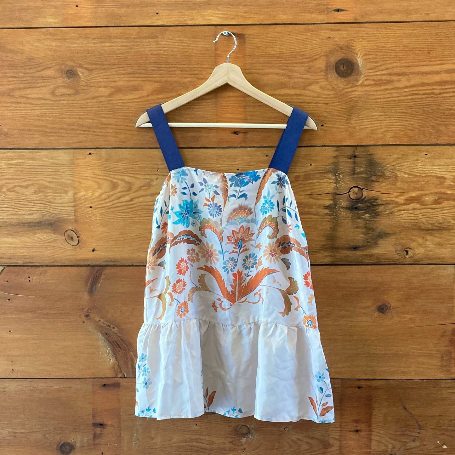 Twinset Simona Barbieri Floral Silk Tunic Tank Top - Size 46 / L - NEW - 0417DL