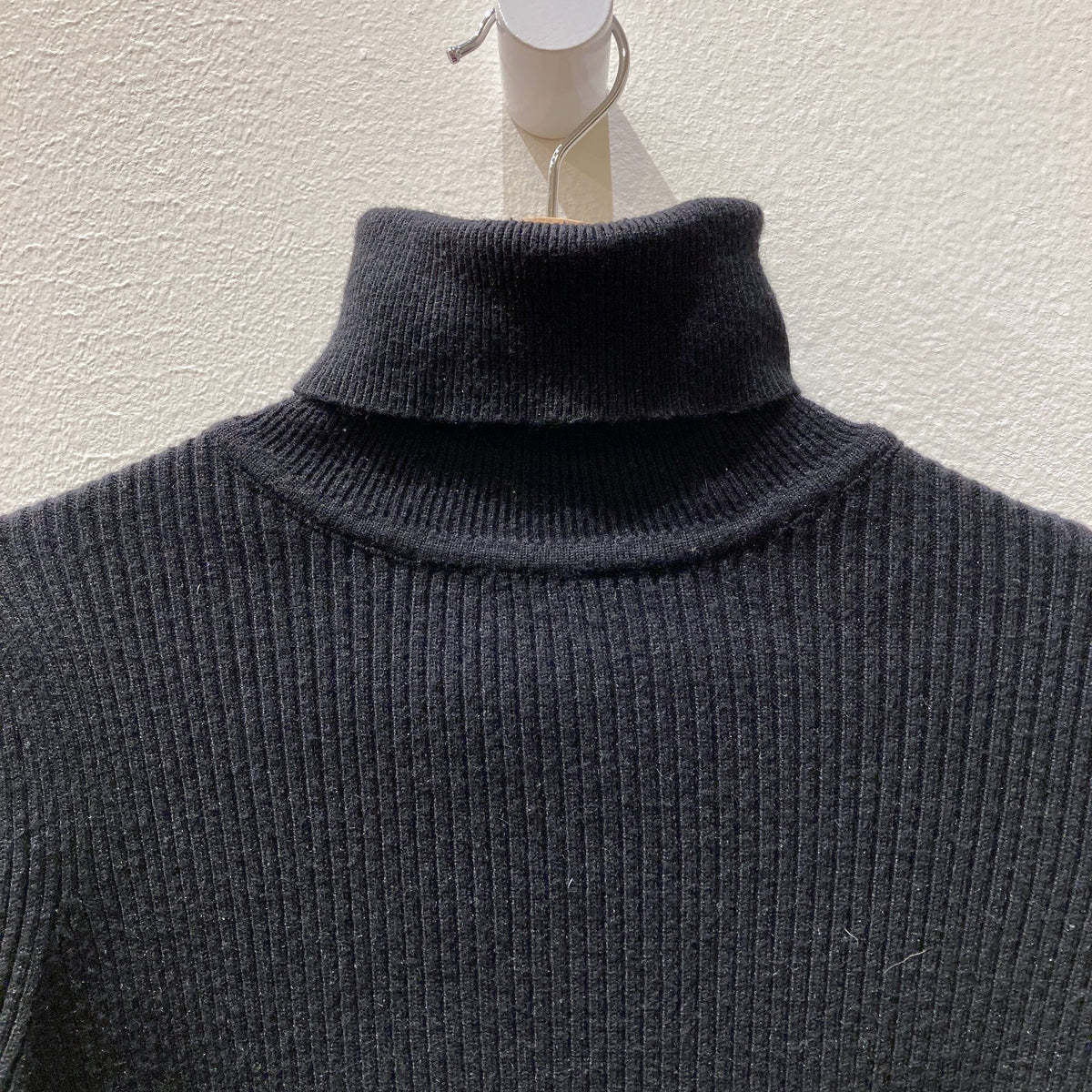 Farm Rio Black Ribbed Knit Turtleneck Puff Sleeve Sweater - Size S - 0516MH
