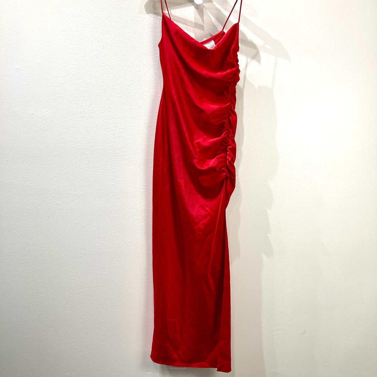 BHLDN Anthropologie $248 Red Ruched Maxi Gown Dress - Size 6 - NEW - 0814JF