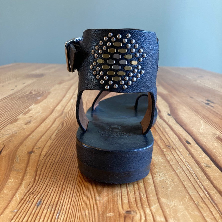 Calleen Cordero Black Leather Amanda Sandals - Size 8.5 - EUC w/ Box - 4427SC