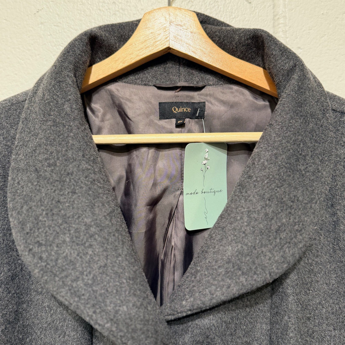 Quince Heather Charcoal Gray $328 Italian Wool Cocoon Coat - Size 2X - 0530JF