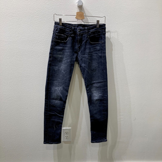R13 Dirty Black Marble Boy Skinny Jeans - Size 24 - 0907FL