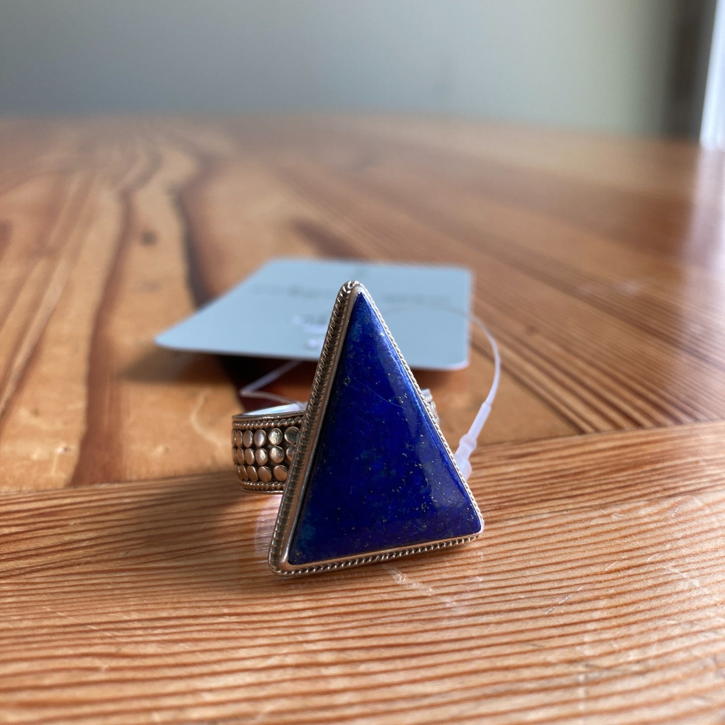 Anna Beck Sterling Blue Stone Triangle Cocktail Ring - Size 7 - NEW - 0716MD
