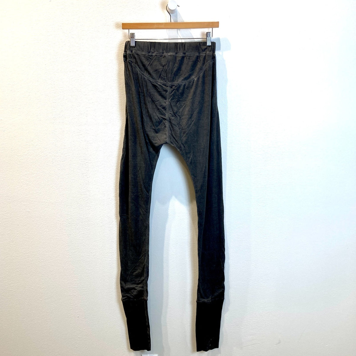 Barbara Gongini Dirty Jersey Black Knit Ruched Pants - Sz 38 / M - NEW - 1122CT