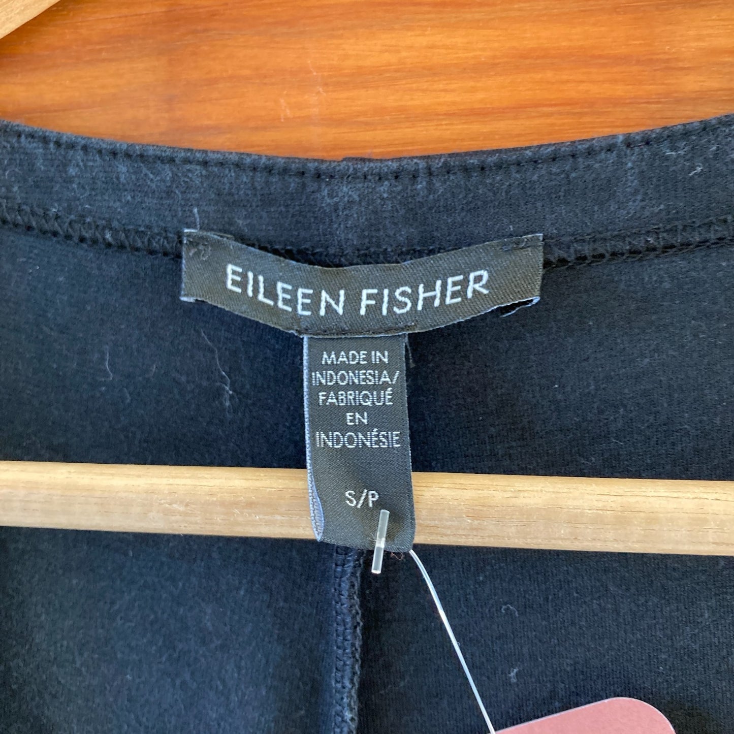 S Petite - Eileen Fisher Black Zip Cotton Blend Ponte Lantern Jumpsuit 0313AH