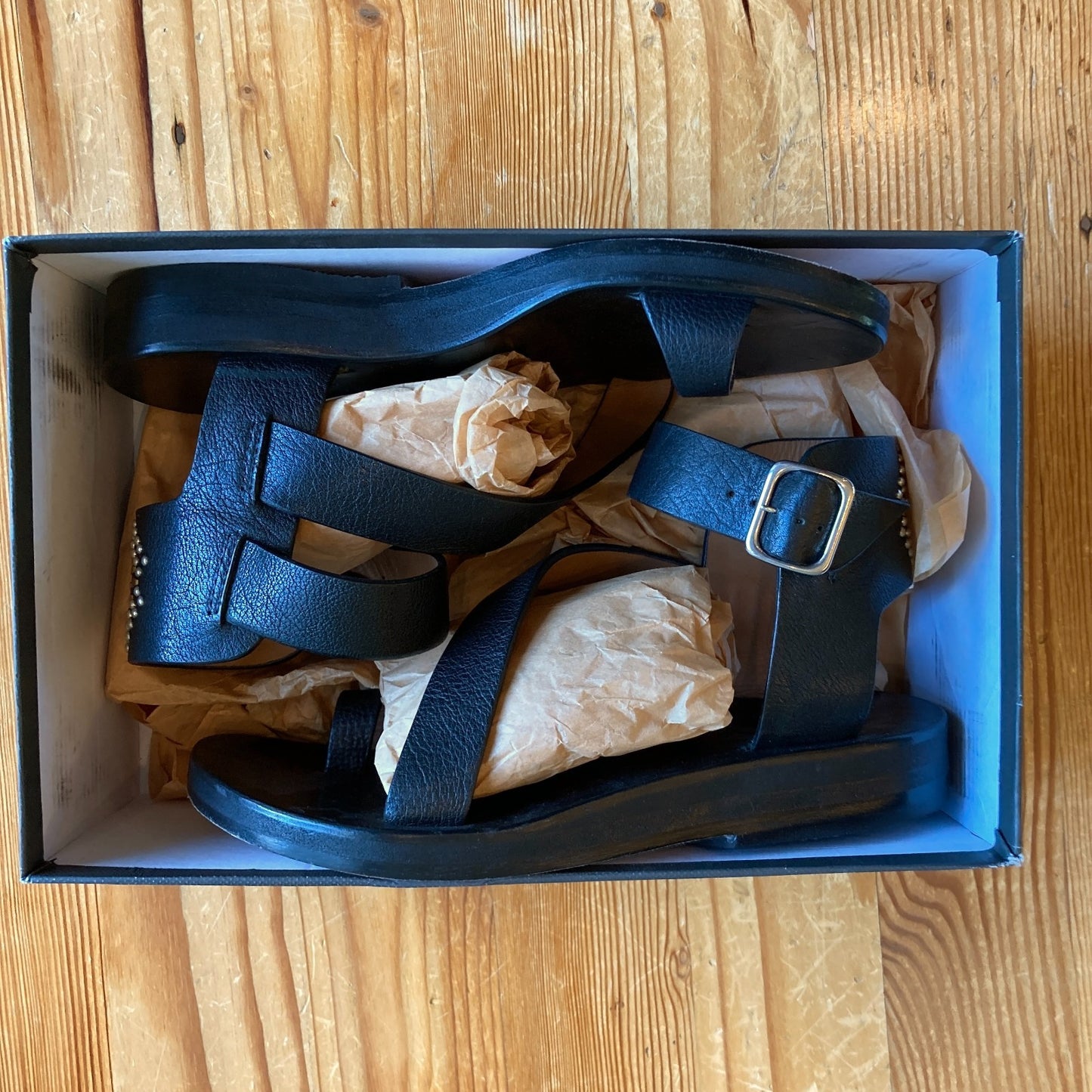 Calleen Cordero Black Leather Amanda Sandals - Size 8.5 - EUC w/ Box - 4427SC