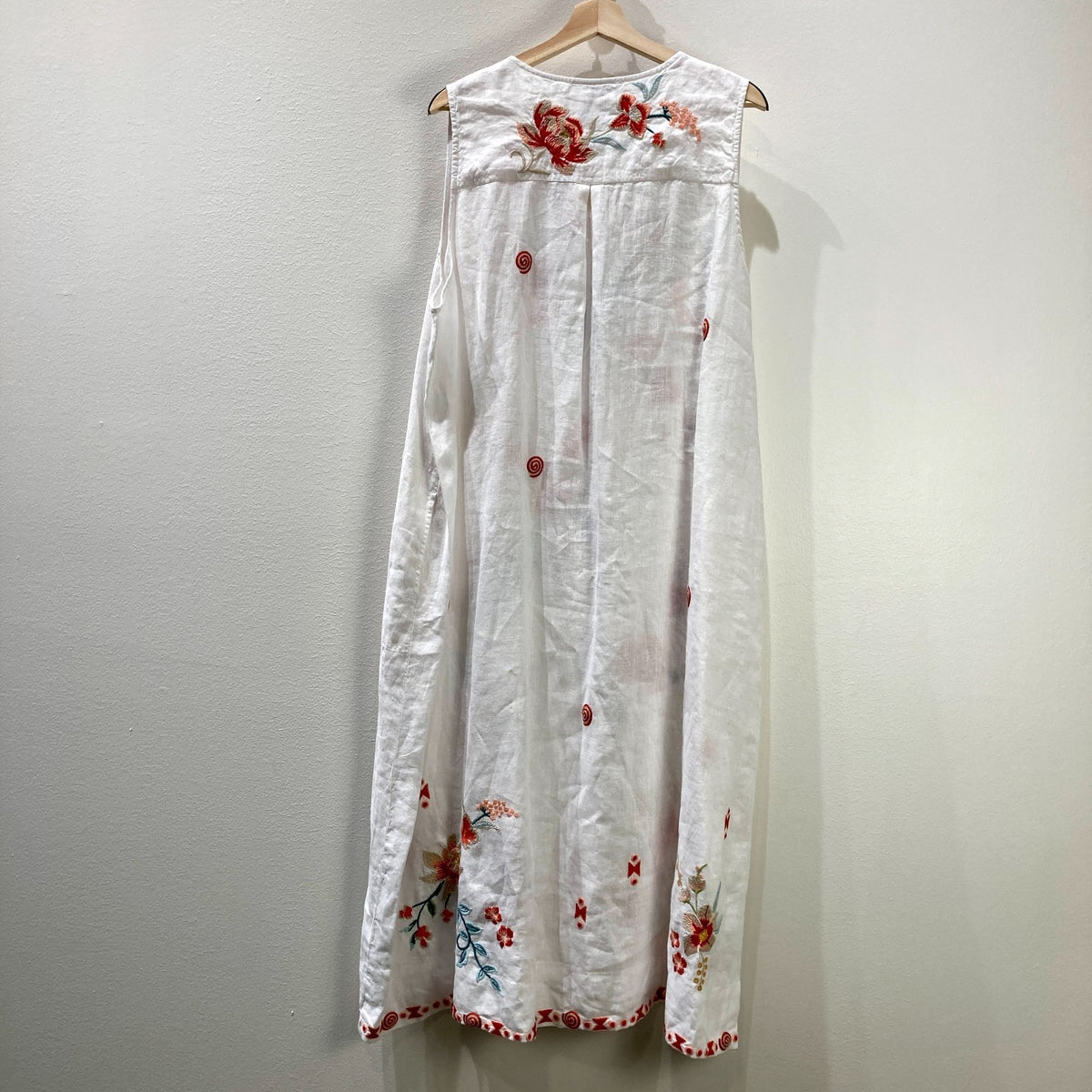 Johnny Was $270 White Linen Andrean Embroidered Tank Dress - XXL - NEW - 0217RC