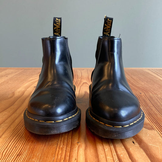 37 / 6 - Dr. Martens Black Polished Smooth Leather Bianca Chelsea Boots 0727SO