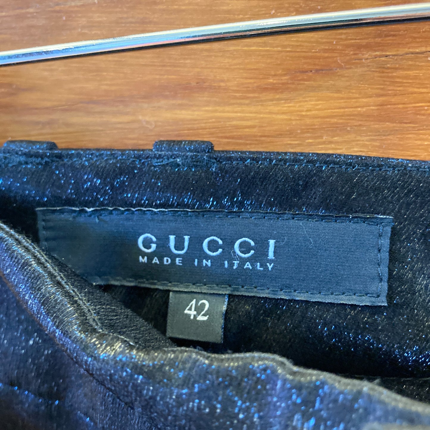 Gucci F/W 2006 Runway Black Metallic Sparkle Wool Suit Set - Size 44 / 42 0827BH