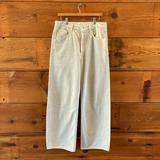 AGOLDE $370 Tan Denim Mid Rise Low Curve Barrel Leg Jeans - Size 28 - 0515JS