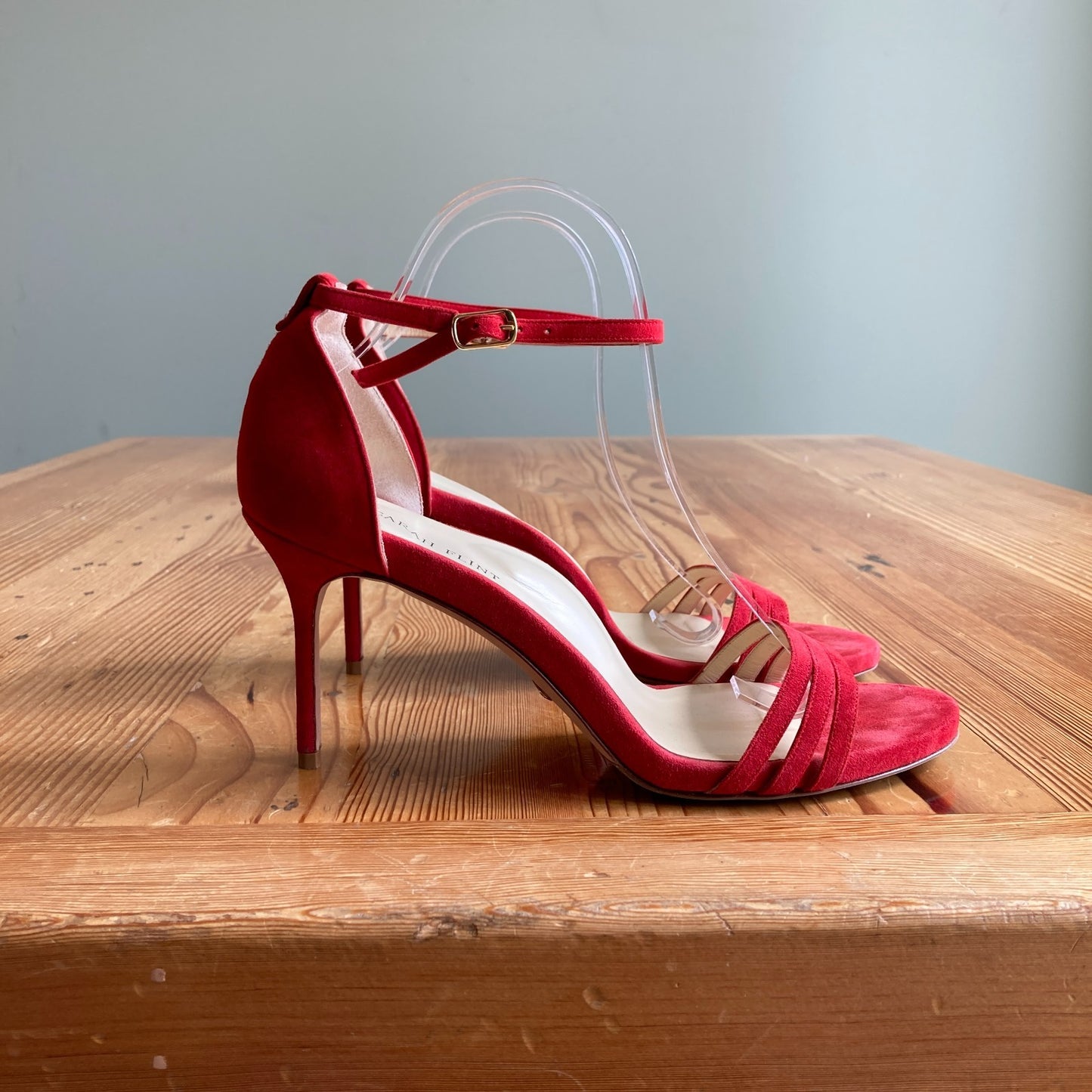 Sarah Flint Red Suede Perfect High Heel Sandals w/ Box - Size 10.5 - 0720MP