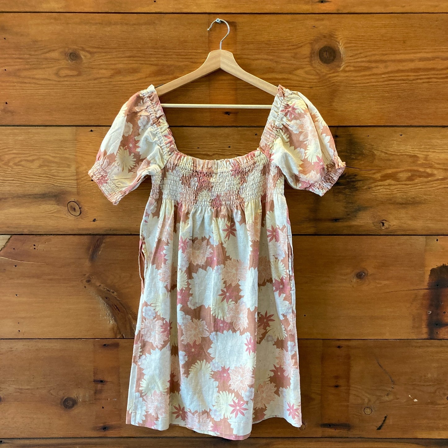Faherty Pink Jicaro Island Print  Ramona NEW Neck Dress - Size S - 0514AK