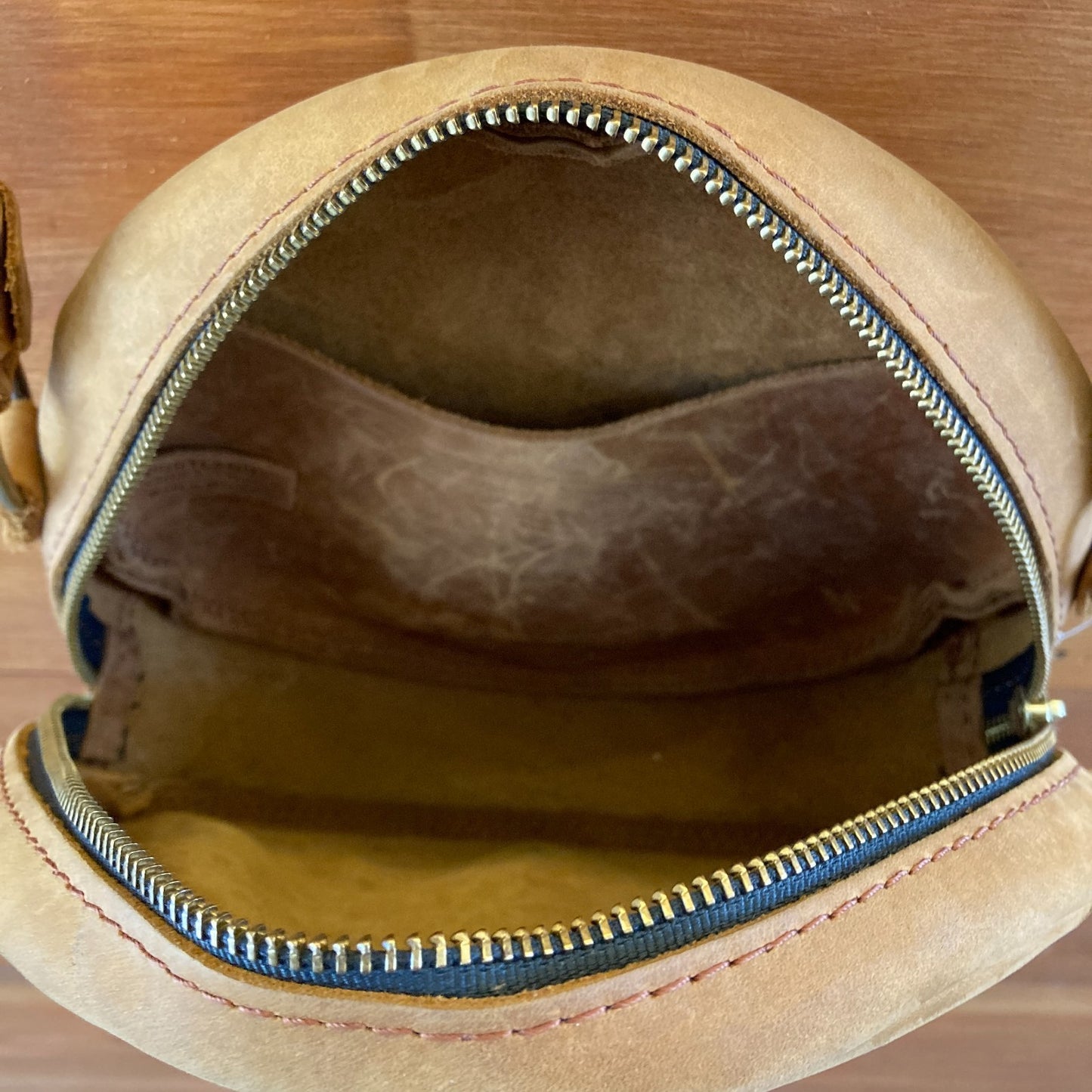 Portland Leather Good Brown Leather Circle Bag - 0605DK