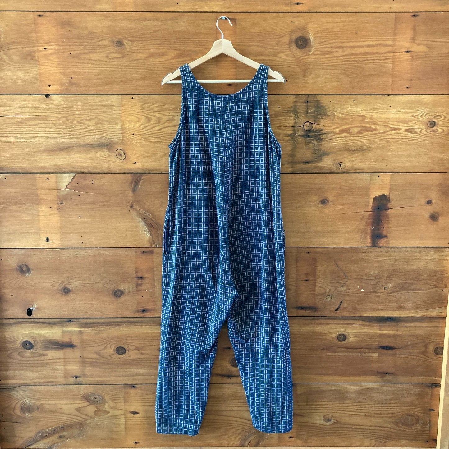 Ace & Jig Dark Blue Patterned Sleeveless Cotton Jumpsuit - Size M - 0415JS
