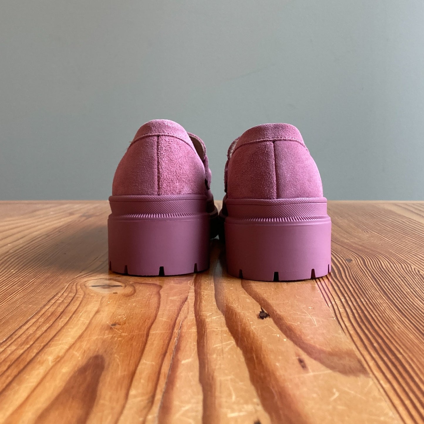 5.5 - Patina Pink Foxglove Suede Zoe Chunky Penny Loafer Shoes 0104KR