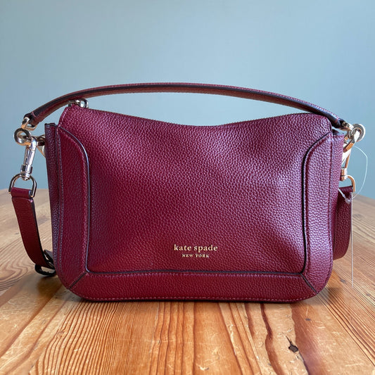 Kate Spade New York Burgundy Pebbled Leather Crossbody Crush Bag - 0311AY