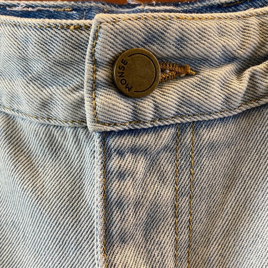 Monse $800+ Distressed Denim Patchwork Straight Leg Jeans - Size 6 - 1011SC