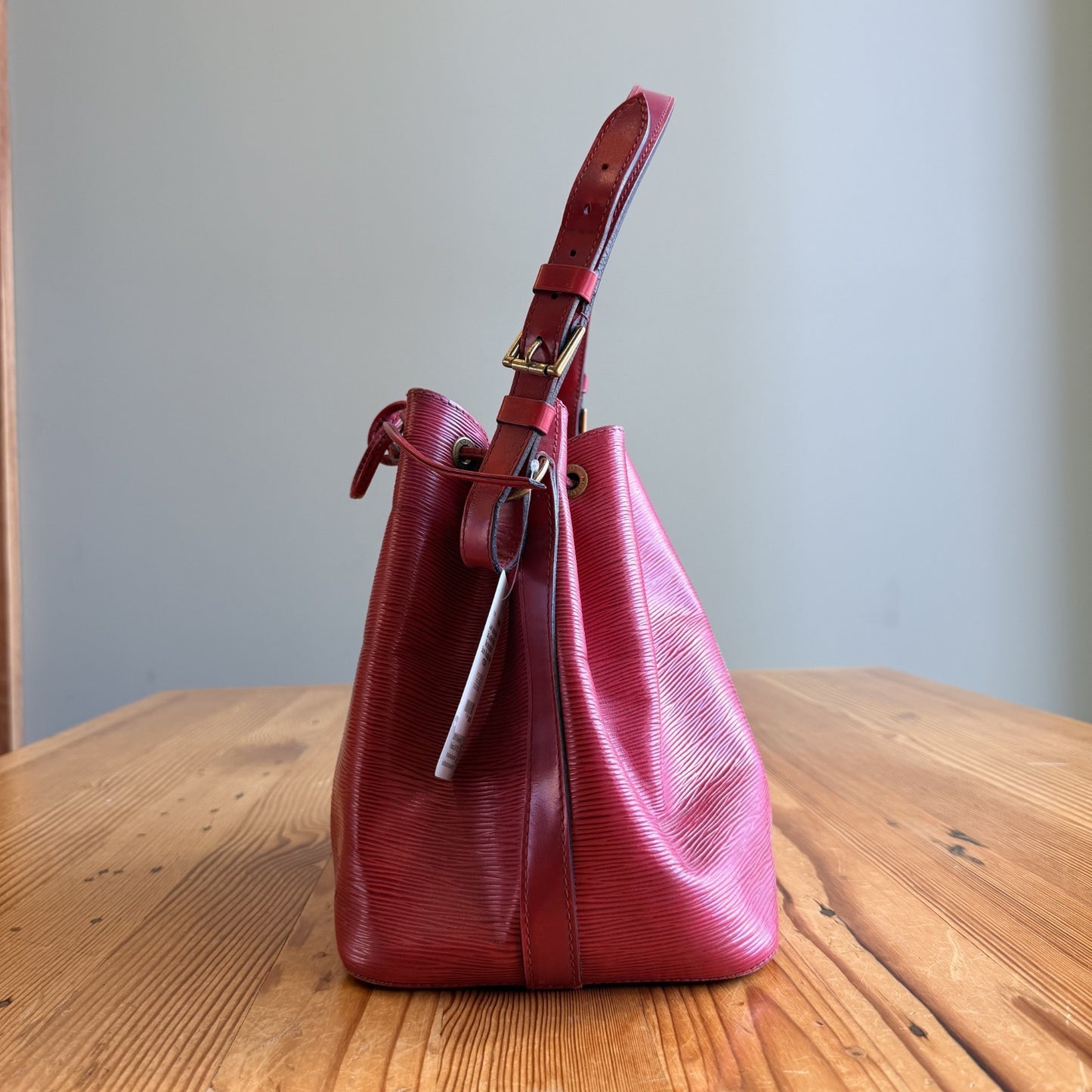Louis Vuitton Red Epi Leather Petit Noe Structured Bucket Shoulder Bag - 1022SW