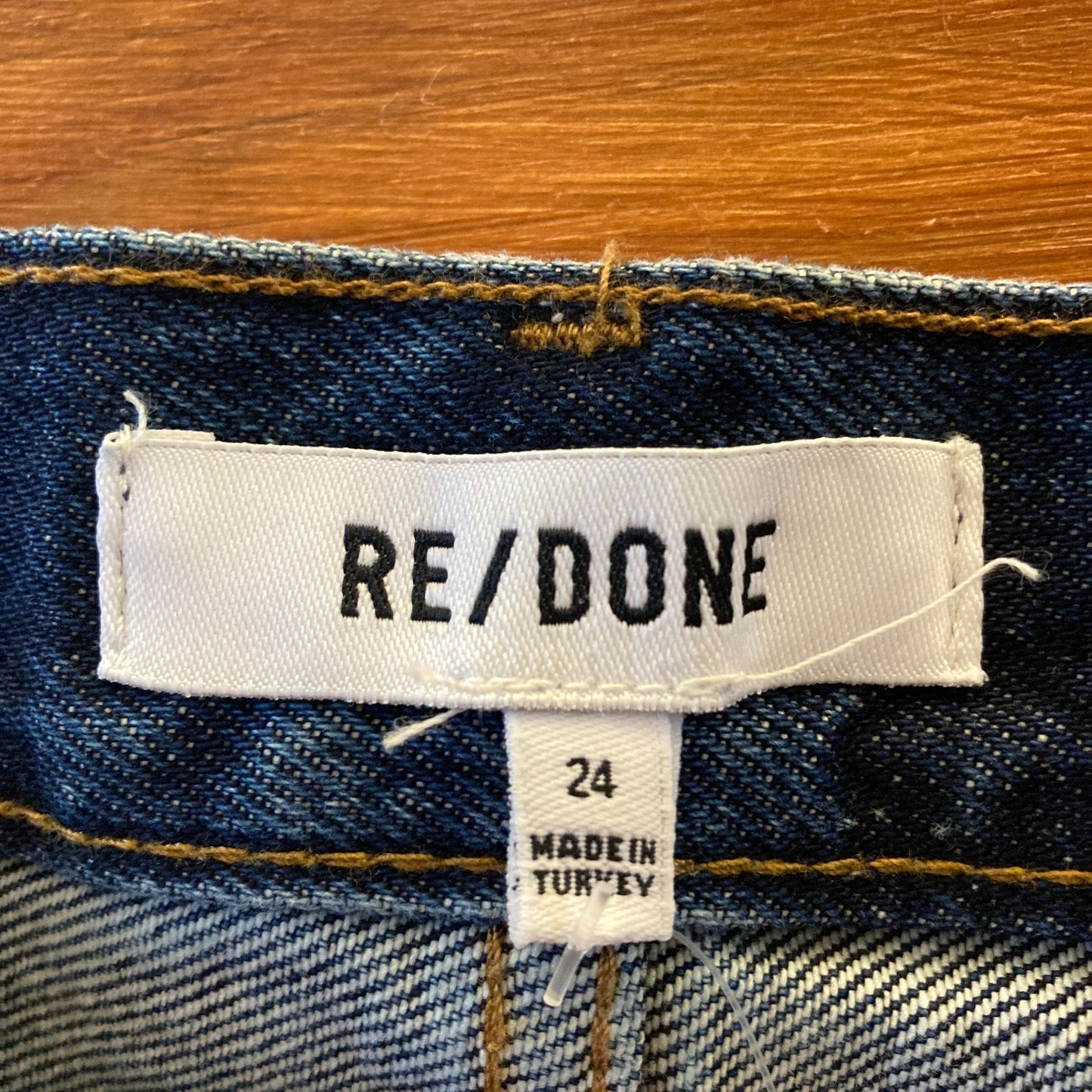 24 - Re/Done Dark Wash Studded Detailing Denim Jean Midi Skirt 0902SD