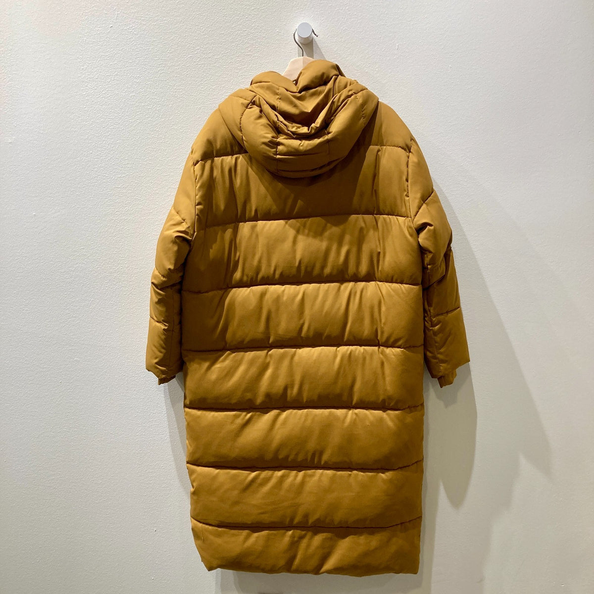 Girlfriend Collective $360 Brown Detachable Hood Long Puffer Coat - Sz M- 0607CC