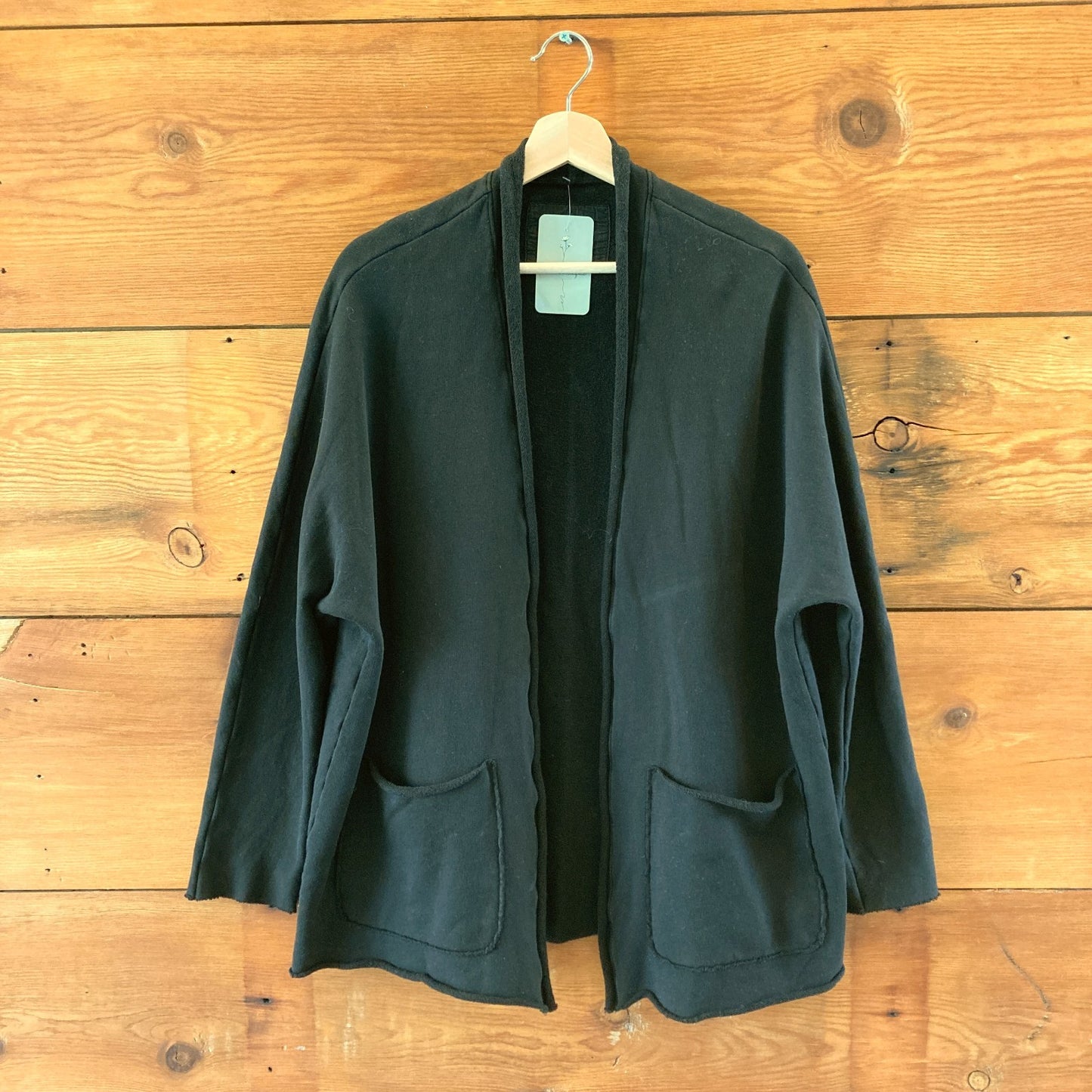 Frank & Eileen $328 Black Cotton Dublin Sweatshirt Blazer - Size M - 4427SC