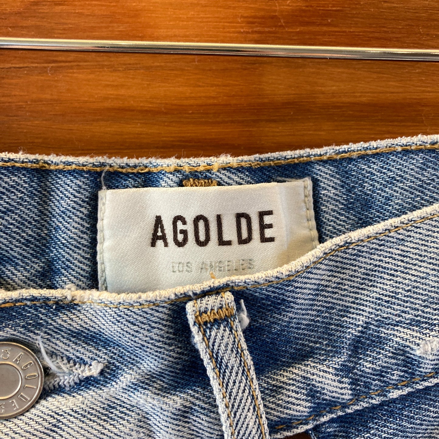 AgoldE Light Wash Parker Long Cut Off Denim Jean Shorts - Size 28 - 0703SC