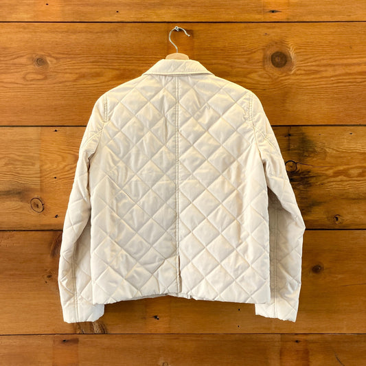 J Crew White Quilted Signature Puffer Lady Jacket - Size XXS - 0206SB