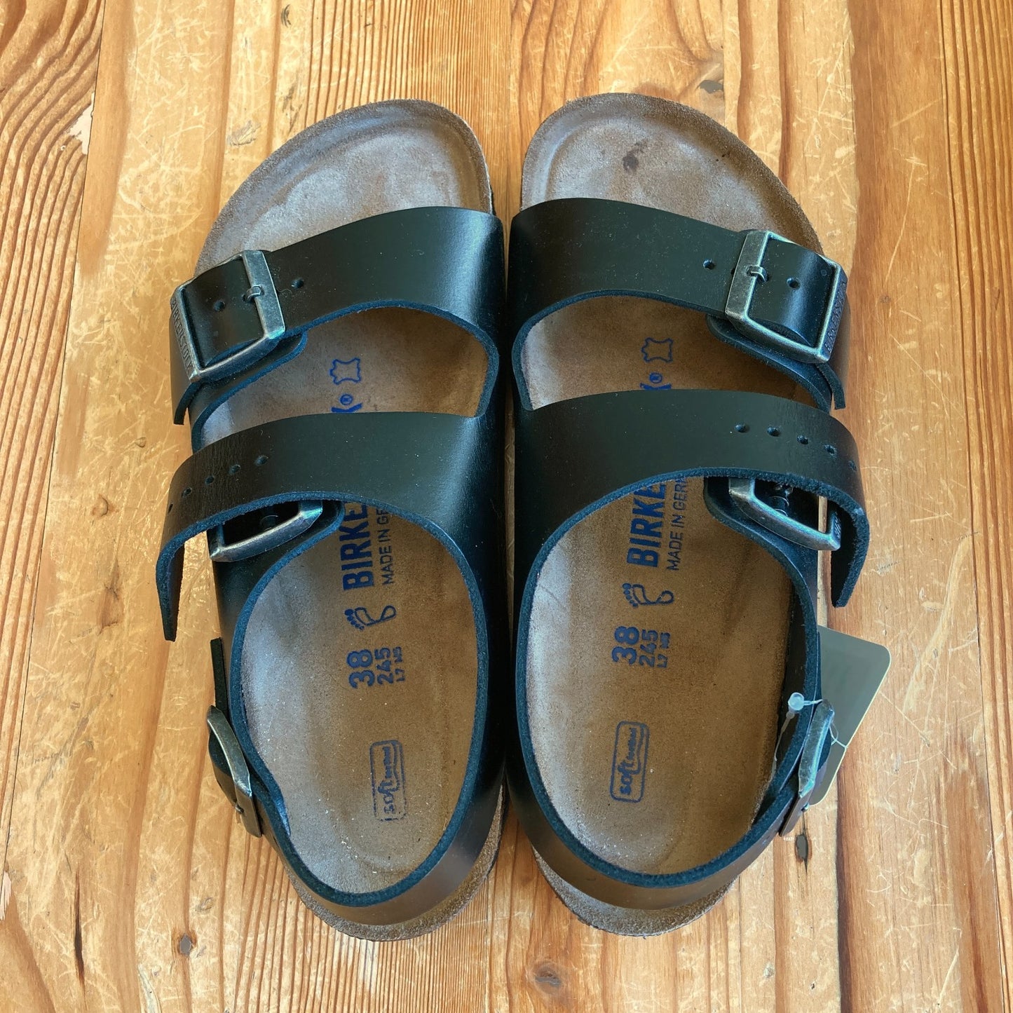 Birkenstock Amalfi Black Milano Sandals w/ Box - Size 38 / 7.5 - 8 - 0425SV
