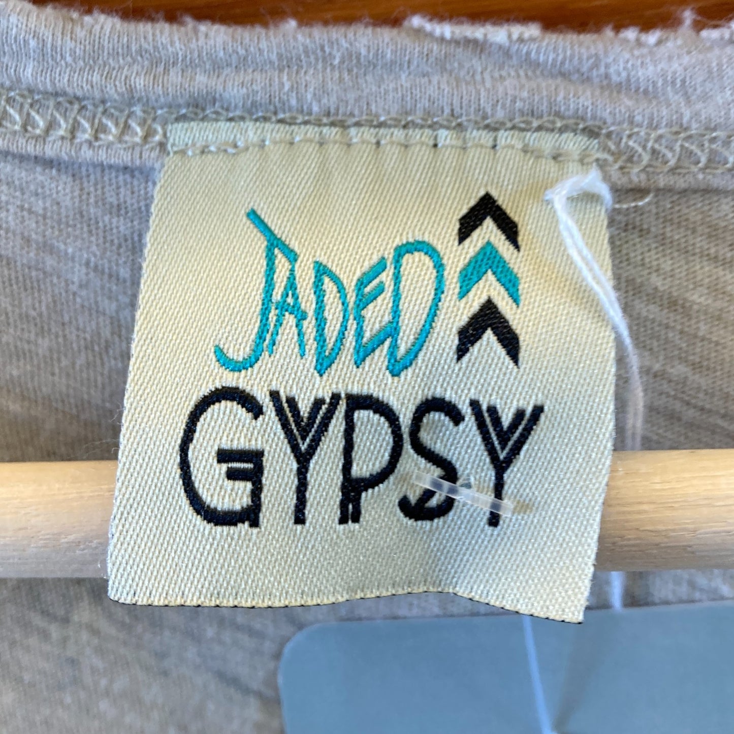 Jaded Gypsy Tan Racerback Rolled Hem Mini Length Boho Dress - Sz S / M - 1213SM