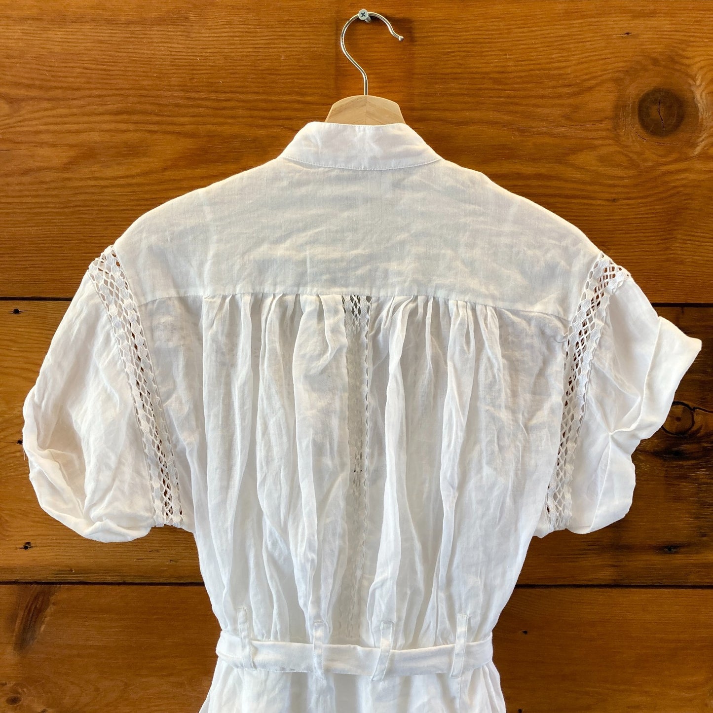 Frame White Linen Button Front Slip Lined Mini Dress - Size XXS - 0903BN