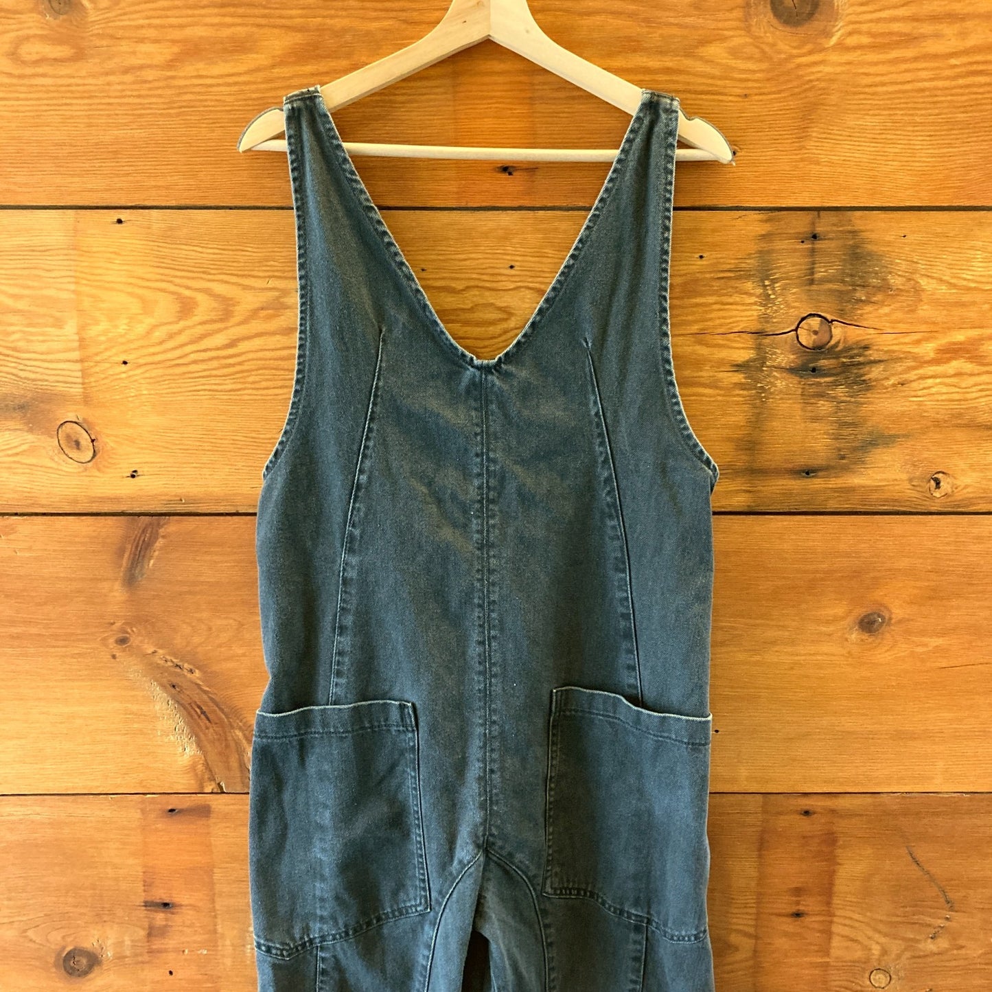 We The Free by Free People Black Denim High Roller Jumpsuit - Size XS - 0919KF