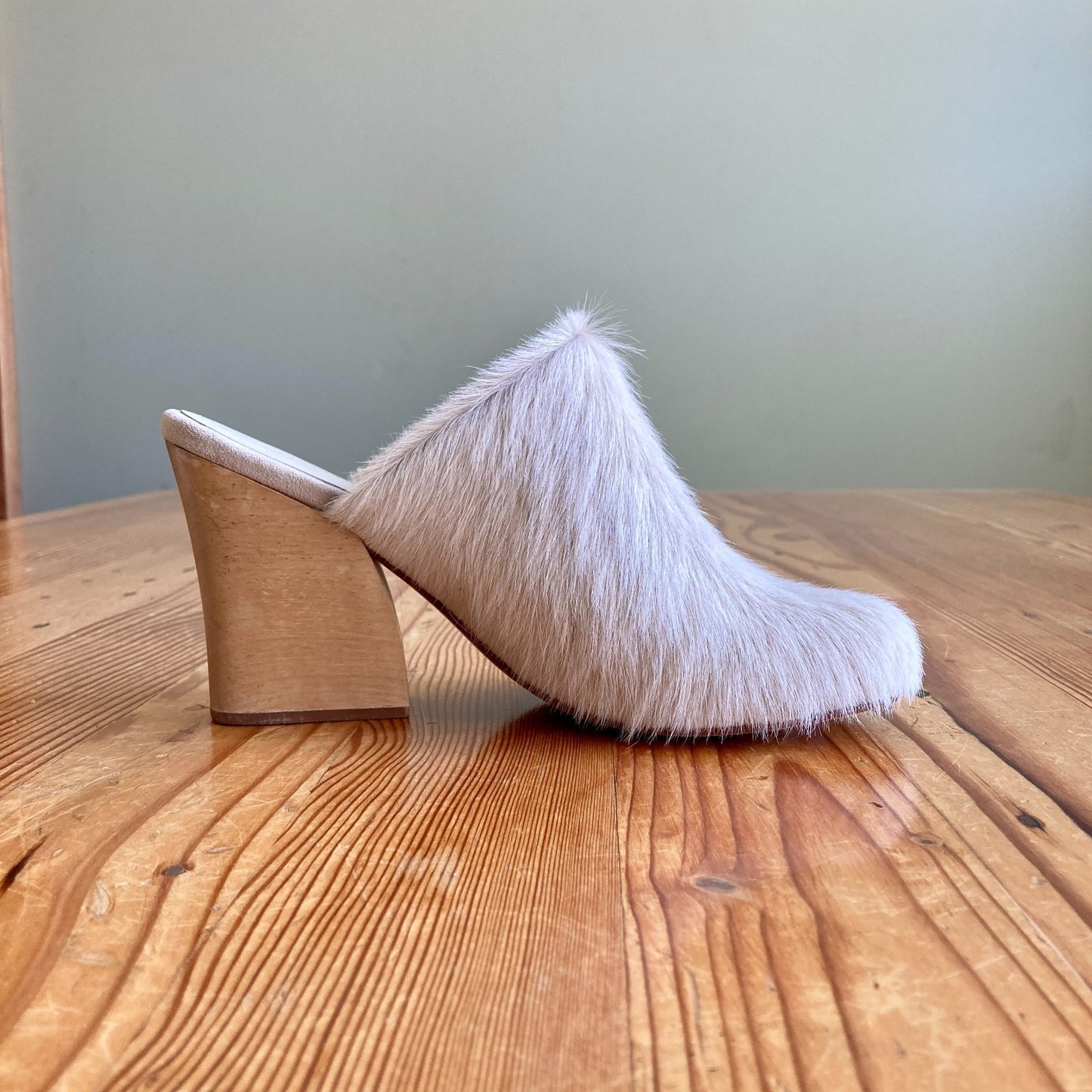 Rachel Comey $450 Pony Hair Wooden Heel Bose Clogs Shoes Slides - Sz 7 - 1125EA