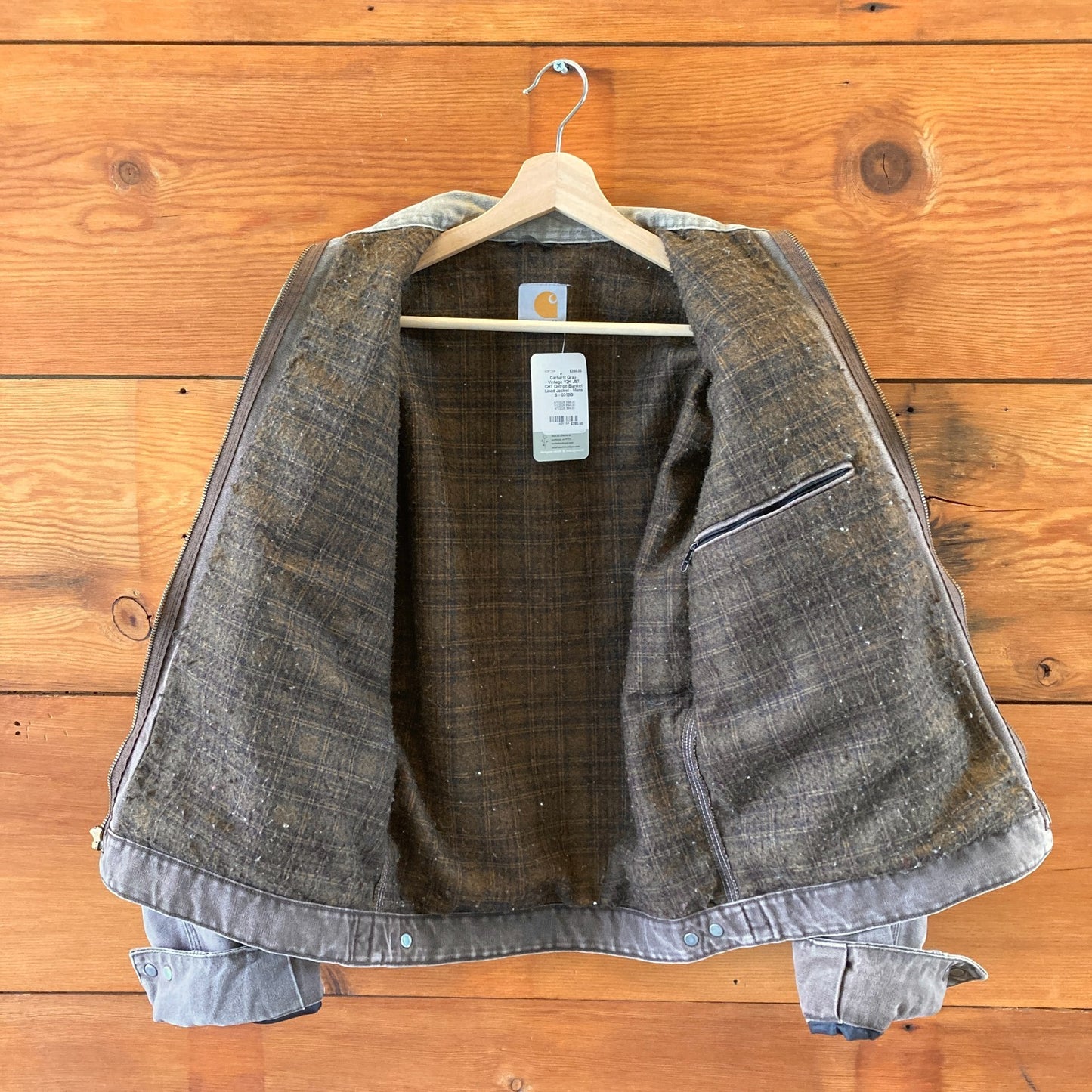 Carhartt Gray Vintage Y2K J97 CHT Detroit Blanket Lined Jacket - Mens S - 0312IG