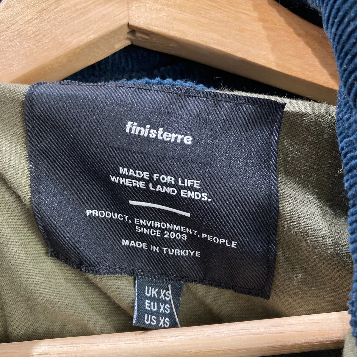 Finisterre Blue Corduroy Rockall Quilted Overshirt Jacket - Size XS - 0312IG