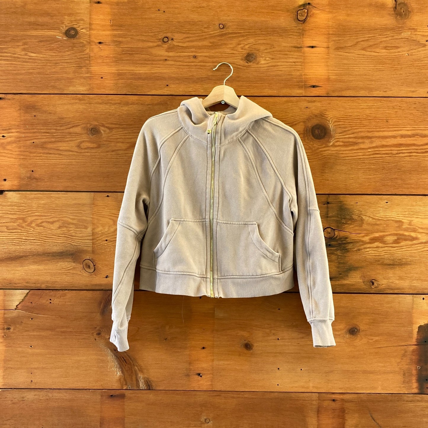 XS / S - Lululemon Beige Full Zip Hooded Oversized Scuba Sweatshirt 0927EK
