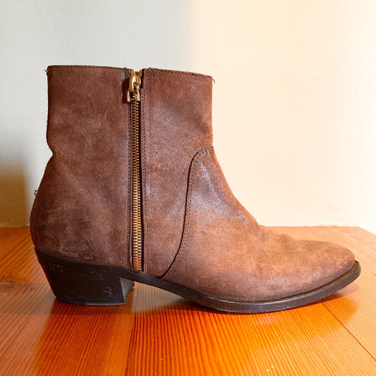 10 - Ralph Lauren Brown Leather Almond Toe Purple Label Ankle Boots 0918SR